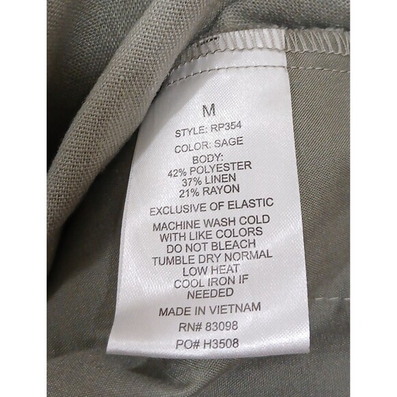 CI SONO Romper Linen Blend Halter Sleeveless Sage Green Medium Pockets LNC! - Picture 7 of 7